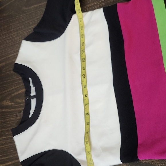 W by Worth color block retro 60's mod sheath dress Minimalist Quiet Luxury - Picture 7 of 8